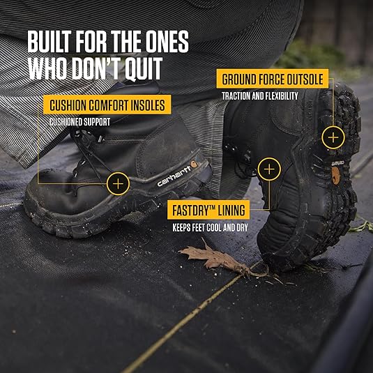 Amazon | Carhartt Rugged Flex 6インチ コンプトゥブーツ, ブラック